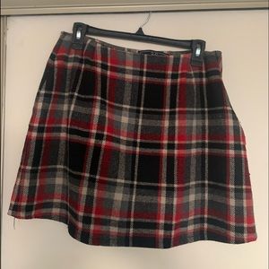 Cute vintage red, black, and beige pencil wool skirt